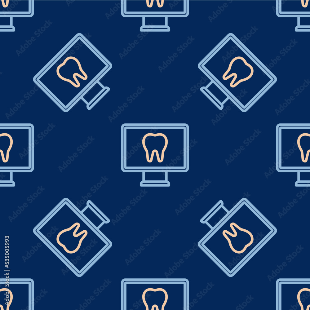 Line Online dental care icon isolated seamless pattern on blue background. Dental service information call center. Vector Line Online dental care icon isolated seamless pattern on blue background. Dental service information call center. Vector