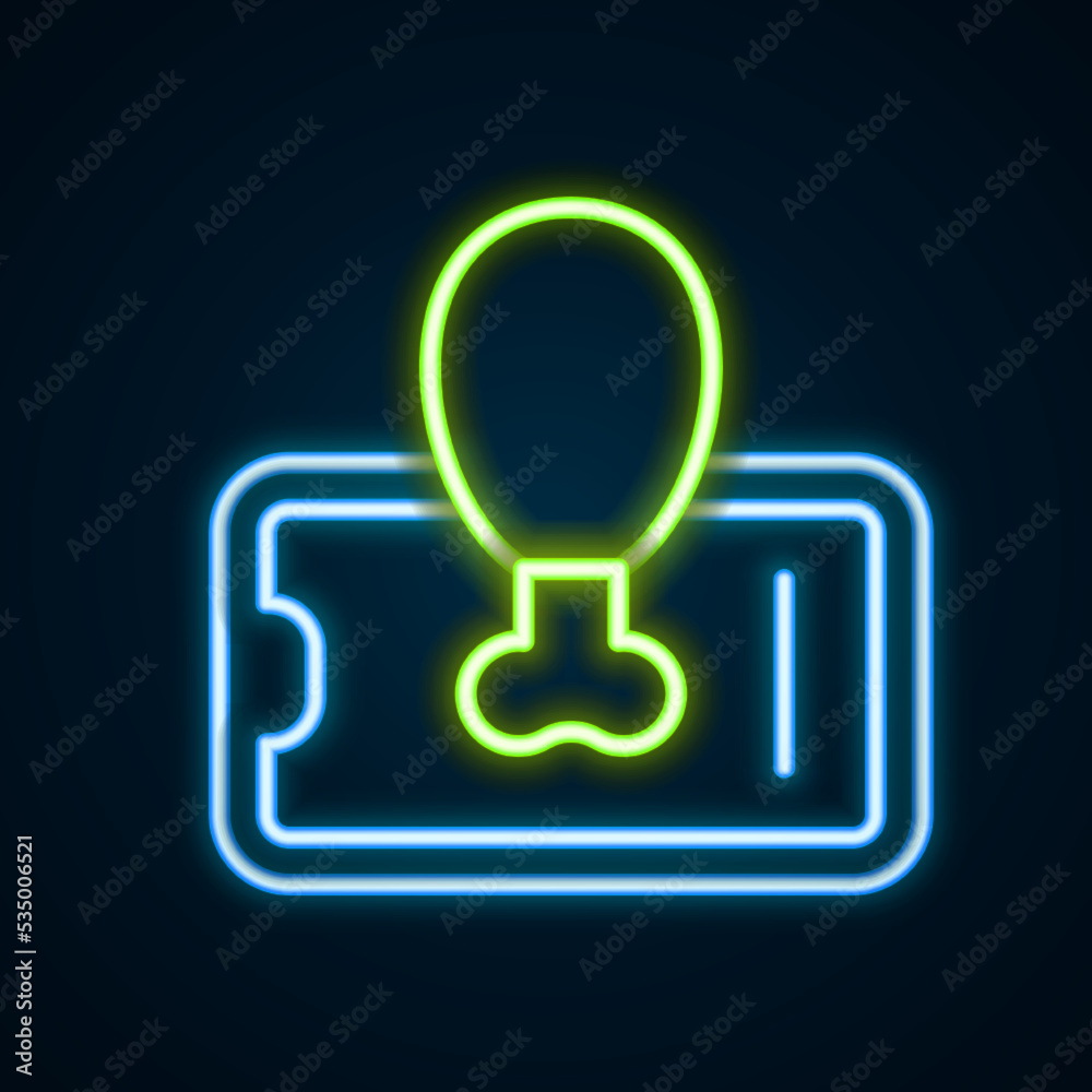 Glowing neon line Food ordering on mobile icon isolated on black background. Order by mobile phone. Restaurant food delivery concept. Colorful outline concept. Vector Glowing neon line Food ordering on mobile icon isolated on black background. Order by mobile phone. Restaurant food delivery concept. Colorful outline concept. Vector