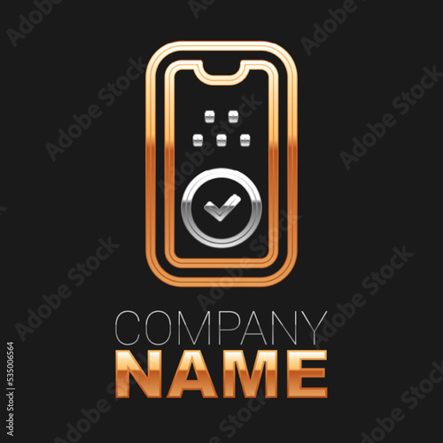 Line Taxi mobile app icon isolated on black background. Mobile application taxi. Colorful outline concept. Vector