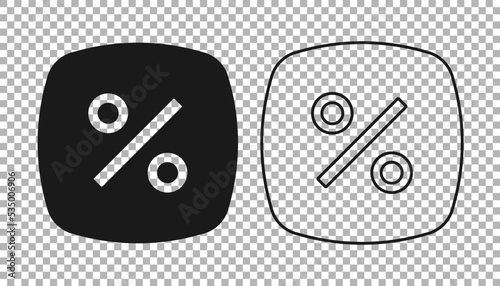 Black Discount percent tag icon isolated on transparent background. Shopping tag sign. Special offer sign. Discount coupons symbol. Vector