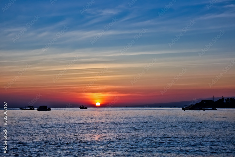 Naklejka premium sunrise at Gerokgak, West Bali, Indonesia