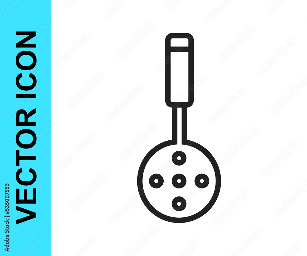 Black line Spatula icon isolated on white background. Kitchen spatula icon. BBQ spatula sign. Barbecue and grill tool. Vector Black line Spatula icon isolated on white background. Kitchen spatula icon. BBQ spatula sign. Barbecue and grill tool. Vector