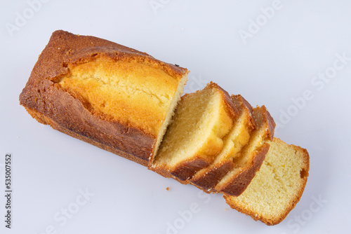 cake slice and dry cake isolated on white background