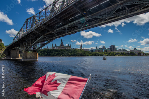 Going under a bridge on the Ottawa River in Ontario, Canada © Lynda