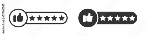 Customer satisfaction 5 star icon. Consumer or customer product rating icon. Vector illustration.