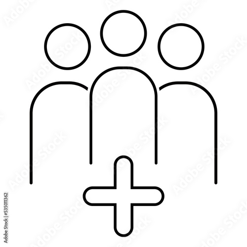 Add User outline icon on white background.