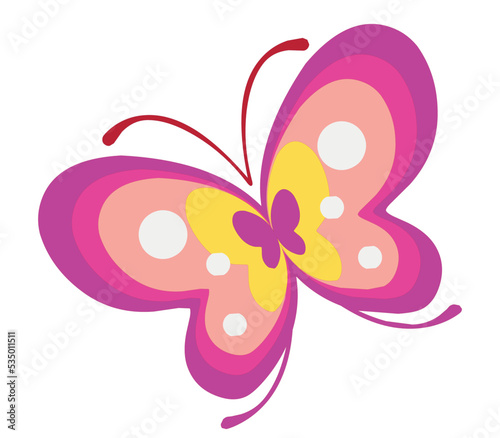 Photography cute pink butterfly vector design