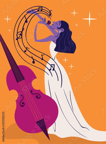 singer woman and cello
