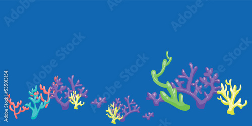 Seaweeds. Aquarium plants  underwater planting. Vector seaweed silhouette isolated set