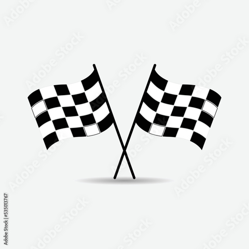 The race flag icon. START symbol. Flat Vector illustration