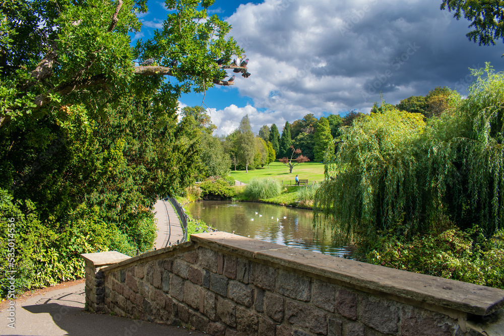 Fototapeta premium Bridge and lake in park