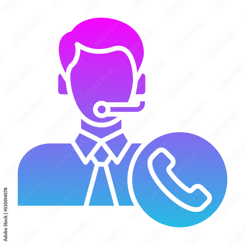 Customer Service Glyph Gradient Icon Customer Service Glyph Gradient Icon
