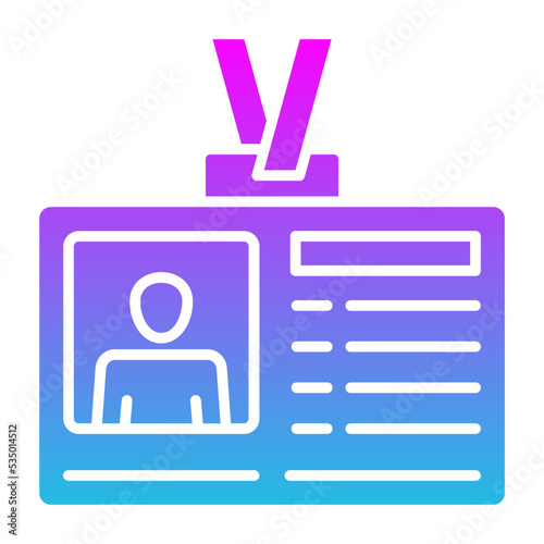 Id Card Glyph Gradient Icon