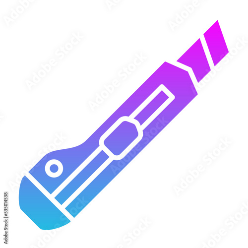 Paper Cutter Glyph Gradient Icon