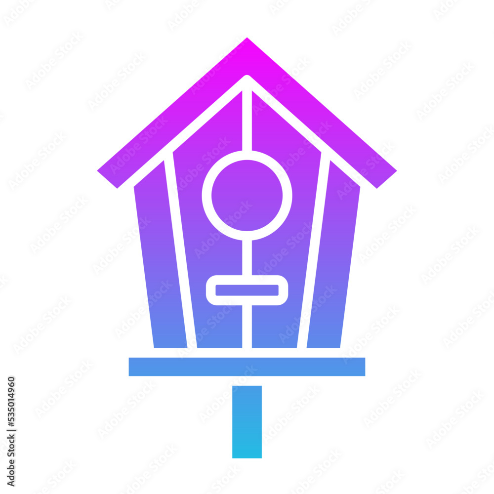 Bird House Glyph Gradient Icon Bird House Glyph Gradient Icon