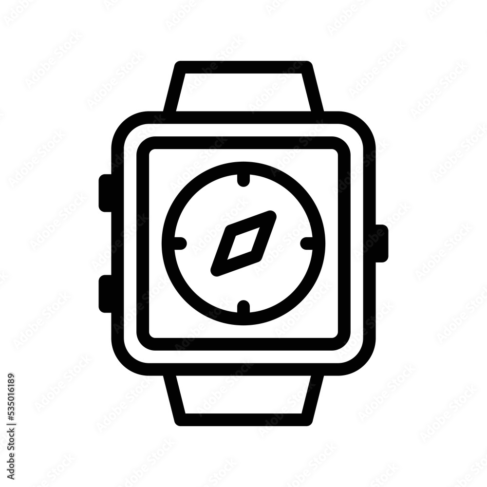 Vector Icons Smartwatch Compass Lineal Style. Pixel Perfect and Editable Stroke. Vector Icons Smartwatch Compass Lineal Style. Pixel Perfect and Editable Stroke.