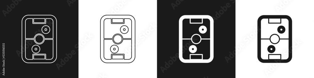 Set Air hockey table icon isolated on black and white background. Vector Set Air hockey table icon isolated on black and white background. Vector