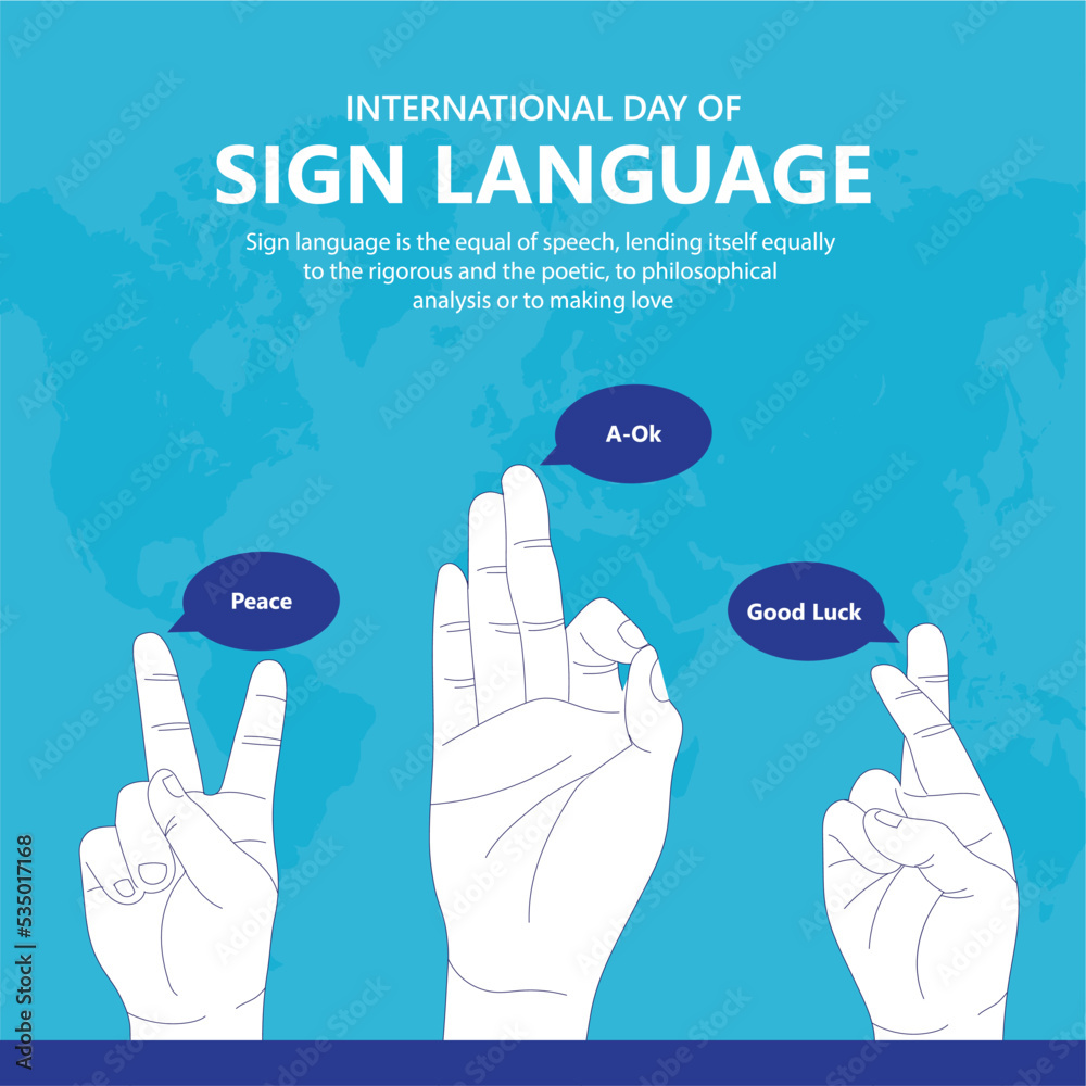 International day of sign language awareness. Modern social media sign