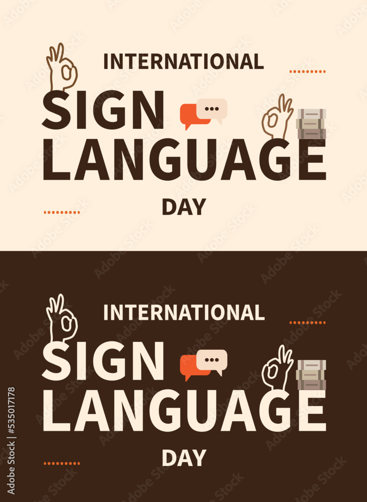 International day of sign language awareness. Modern social media sign ...