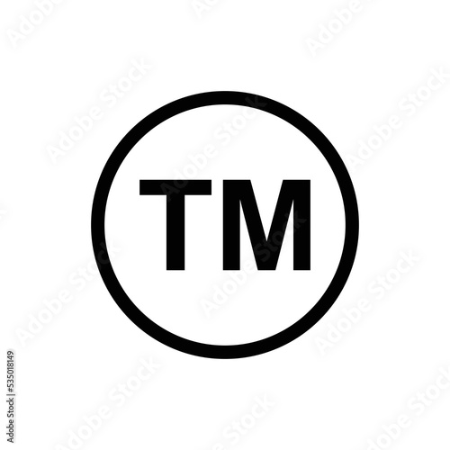TM,trademark,Registered,copyright,Trademark icon. Isolated on white background.