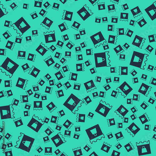 Black Shopping day icon isolated seamless pattern on green background. Vector