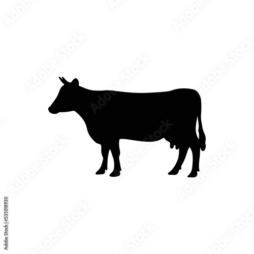 silhouette a cow animals vector design. cow silhouette graphicsa milk cow ilustrator eps10.