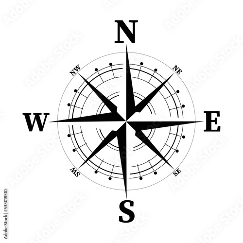 Creative vector illustration of wind rose magnetic compass isolated on transparent background. Art design for global travel, tourism, exploration. Concept graphic element for navigation, orientationCr
