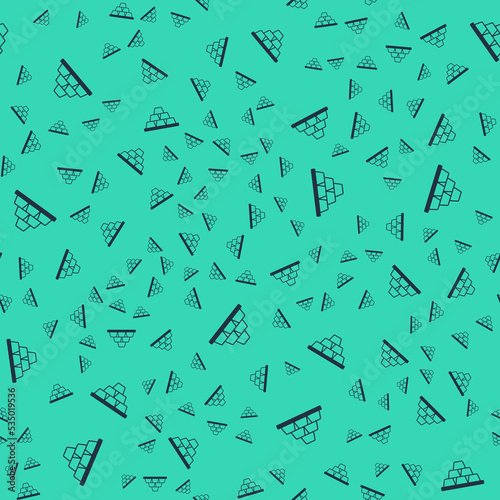 Black Gold bars icon isolated seamless pattern on green background. Banking business concept. Vector