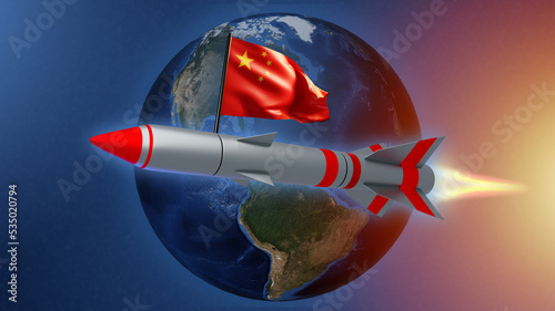 Missile China flag in space...