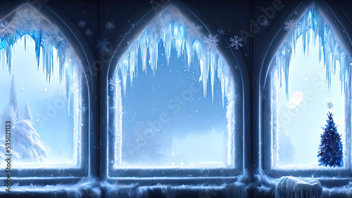 Large panoramic frozen wint...