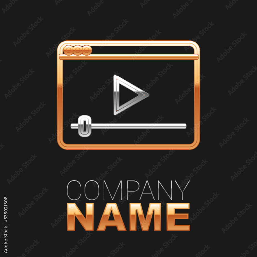 Line Online play video icon isolated on black background. Film strip with play sign. Colorful outline concept. Vector Line Online play video icon isolated on black background. Film strip with play sign. Colorful outline concept. Vector