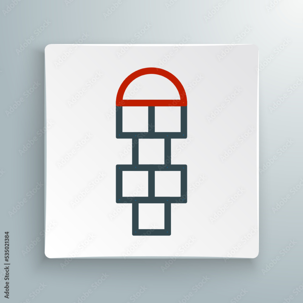 Line Hopscotch icon isolated on white background. Children asphalt coating drawing. Colorful outline concept. Vector Line Hopscotch icon isolated on white background. Children asphalt coating drawing. Colorful outline concept. Vector