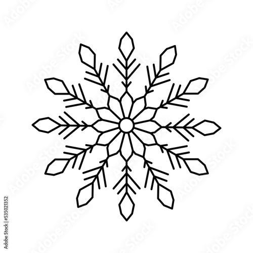 Snow Snowflake Minimalistic Flat Line Outline Stroke Icon Pictogram Symbol Set.