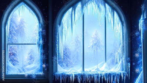 Large panoramic frozen wint...