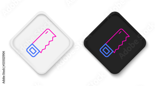 Line Hand saw icon isolated on white background. Colorful outline concept. Vector