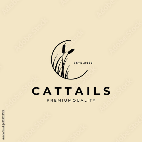 cattail icon logo vector symbol illustration design template