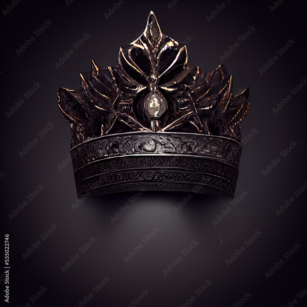 Silver crown on dark background Illustration Stock | Adobe Stock