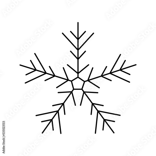 Snow Snowflake Minimalistic Flat Line Outline Stroke Icon Pictogram Symbol Set.