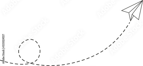 Dashed Line Paper Airplane Route