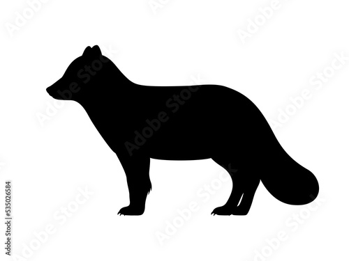 Arctic fox silhouette