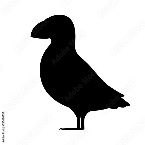 Puffin bird silhouette