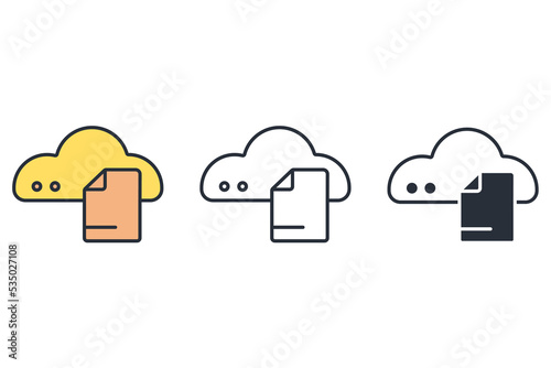 file access thin line icons. Vector illustration isolated on white. Editable stroke.
