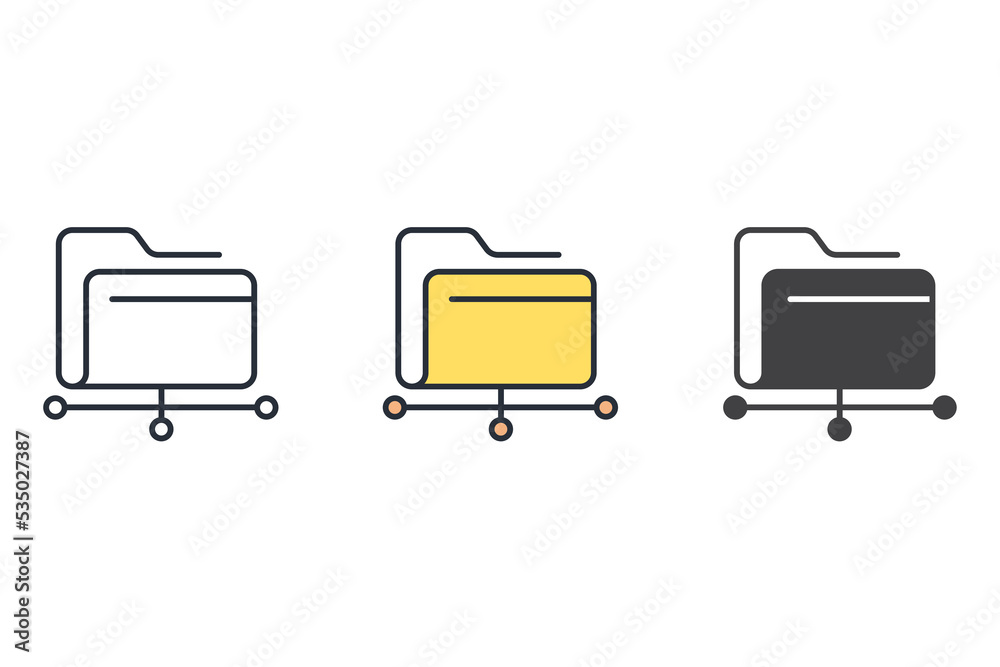 network folder thin line icons. Vector illustration isolated on white. Editable stroke. network folder thin line icons. Vector illustration isolated on white. Editable stroke.