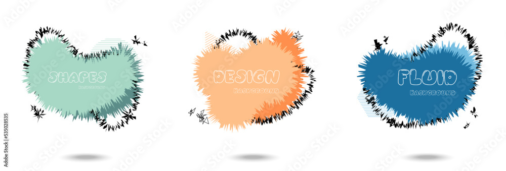 Abstract colorful blobs set.Set of isolated abstract aqua spot with gradient or dynamic color.Abstract liquid shape. Fluid design. Isolated gradient waves with geometric lines,Vector illustration. Abstract colorful blobs set.Set of isolated abstract aqua spot with gradient or dynamic color.Abstract liquid shape. Fluid design. Isolated gradient waves with geometric lines,Vector illustration.