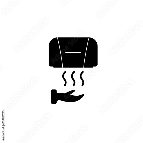 Vector image of a hand dryer. Hot air comes out of the dryer and dries your hands