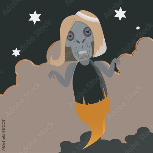 Boo ghosts from haunted house and scary at halloween night.