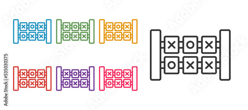 Set line Education logic game for preschool kids icon isolated on white background. Kids activity sheet. Count the number of cubes. Set icons colorful. Vector