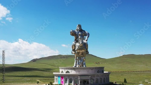 Genghis Khan statue horse steel steep mongolia photo