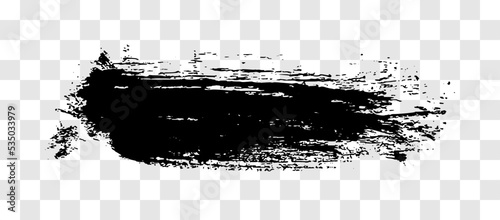 Black brush stroke on transparent background