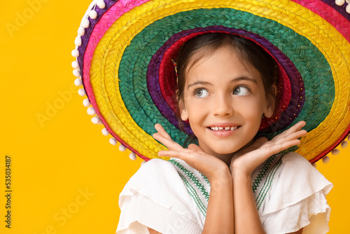 Happy little Mexican girl i...